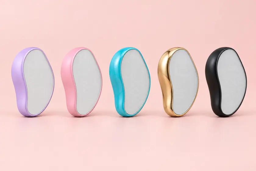 La gomme dépilatoire dans ses 5 coloris : lilas mat, rose mat, bleu brillant, or brillant et noir